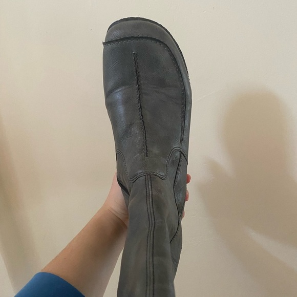 RIEKER VEGAN FAUX LEATHER ASTRID 70 KNEE HIGH GRAY BOOTS FLEECE LINED SIZE EU 41 - Picture 8 of 9